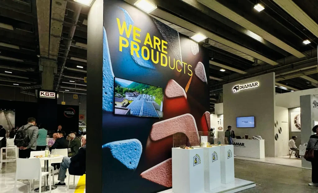 A Marmomac abbiamo vestito tutta la famiglia degli abrasivi Super Selva.